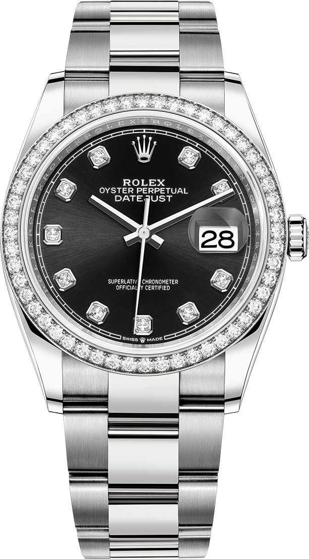 Datejust 36mm Stainless Steel 126284RBR Black Diamond Oyster