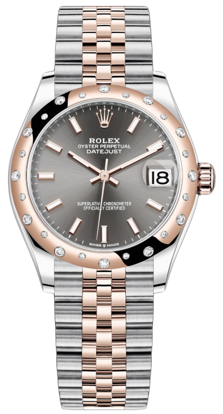 Datejust 31mm Stainless Steel and Rose Gold 278341RBR Rhodium Index Jubilee