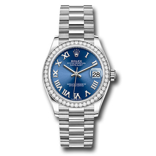 Datejust 31mm White Gold 278289RBR Bright Blue Roman President