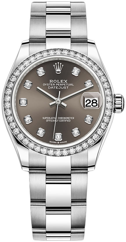 Datejust 31mm Stainless Steel 278384rbr Dark Grey Diamond Oyster