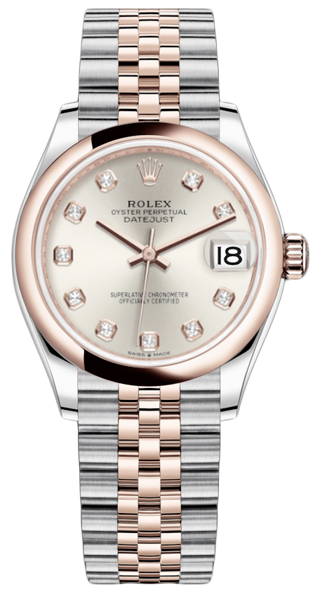 Datejust 31mm Stainless Steel and Rose Gold 278241 Silver Diamond Jubilee