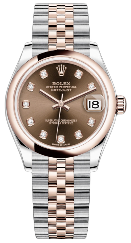 Datejust 31mm Stainless Steel and Rose Gold 278241 Chocolate Diamond Jubilee