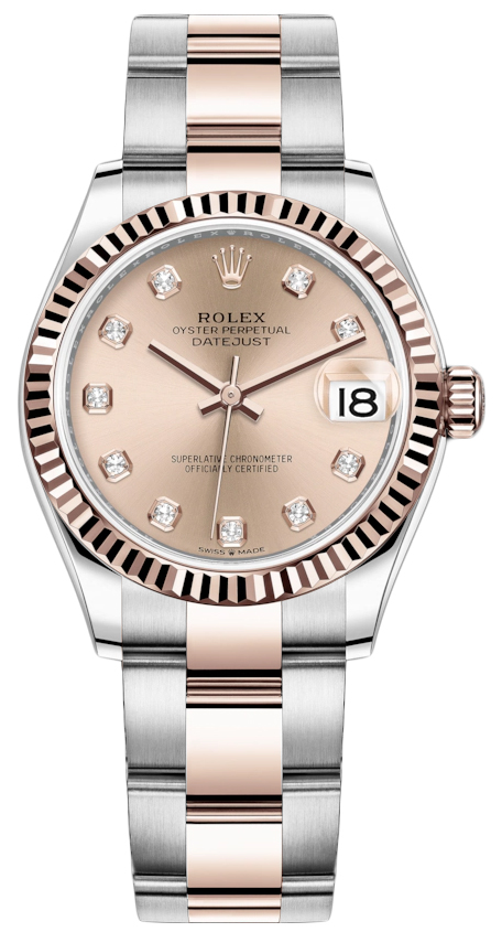 Datejust 31mm Stainless Steel and Rose Gold 278271 Rose Diamond Oyster