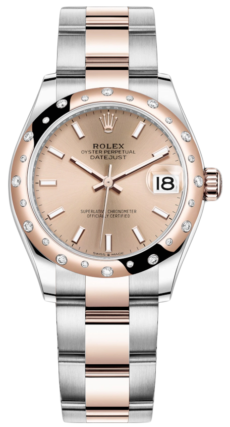 Datejust 31mm Stainless Steel and Rose Gold 278341RBR Rose Index Oyster