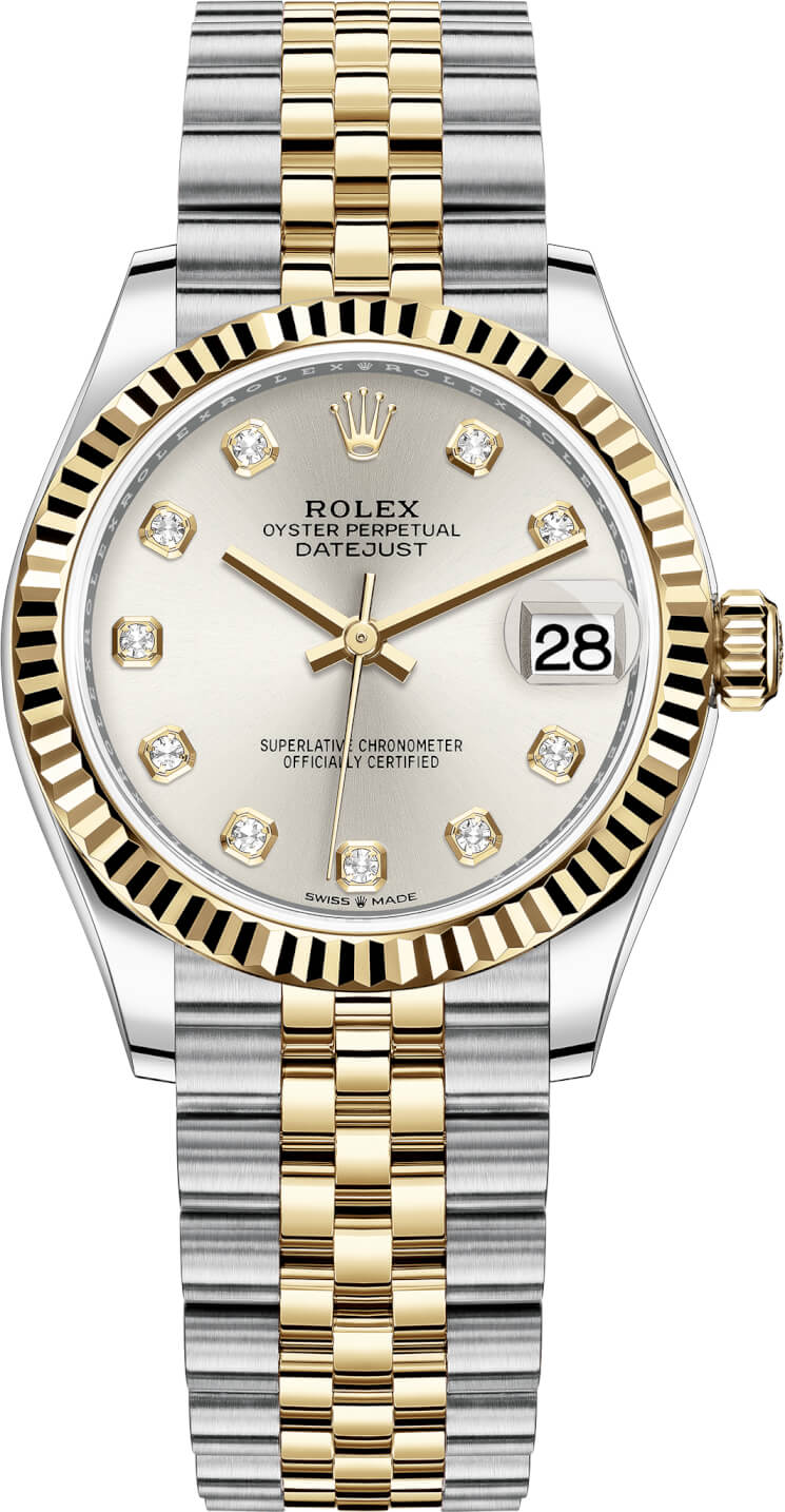 Datejust 31mm Stainless Steel and Yellow Gold 278273 Silver Diamond Jubilee