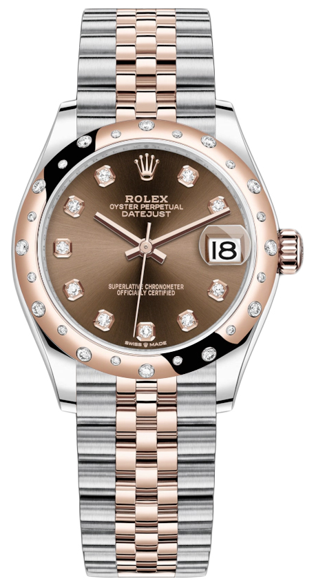 Datejust 31mm Stainless Steel and Rose Gold 278341RBR Chocolate Diamond Jubilee