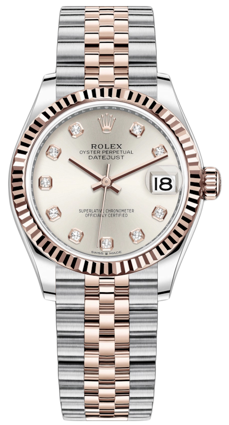 Datejust 31mm Stainless Steel and Rose Gold 278271 Silver Diamond Jubilee