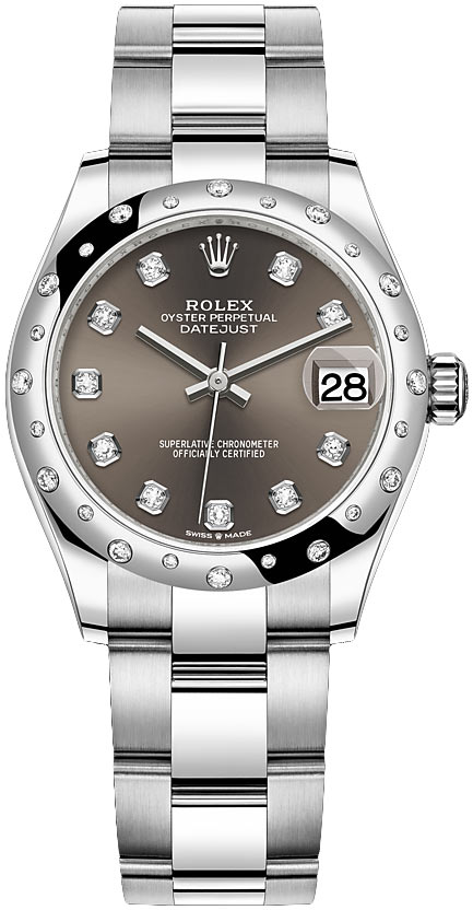 Datejust 31mm Stainless Steel 278344rbr Dark Grey Diamond Oyster