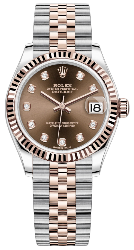 Datejust 31mm Stainless Steel and Rose Gold 278271 Chocolate Diamond Jubilee