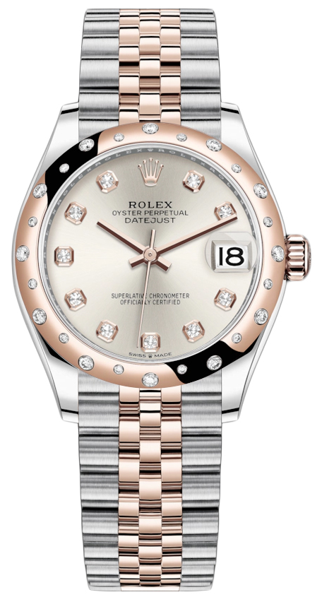 Datejust 31mm Stainless Steel and Rose Gold 278341RBR Silver Diamond Jubilee
