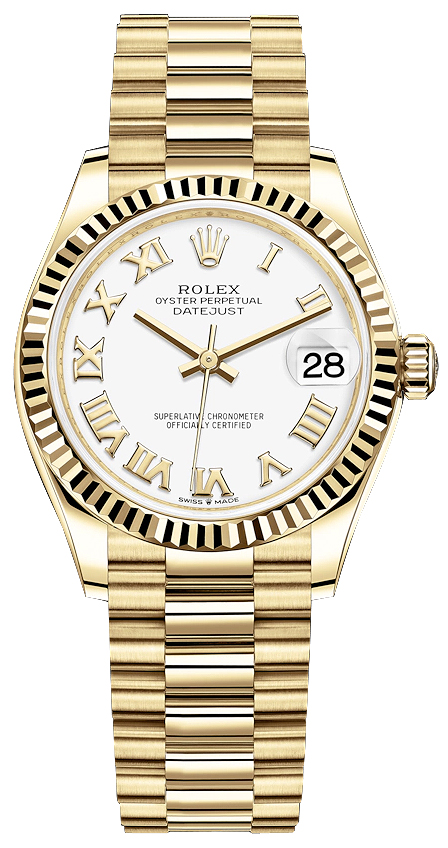Datejust 31mm Yellow Gold 278278 White Roman President