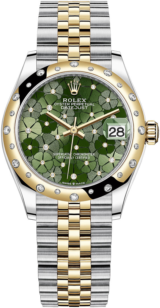 Datejust 31mm Stainless Steel and Yellow Gold 278343RBR Olive Green Floral Jubilee