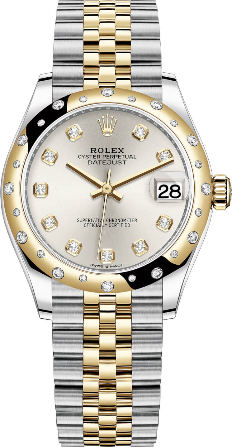 Datejust 31mm Stainless Steel and Yellow Gold 278343RBR Silver Diamond Jubilee