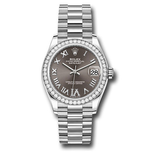 Datejust 31mm White Gold 278289RBR Dark Grey VI Roman President