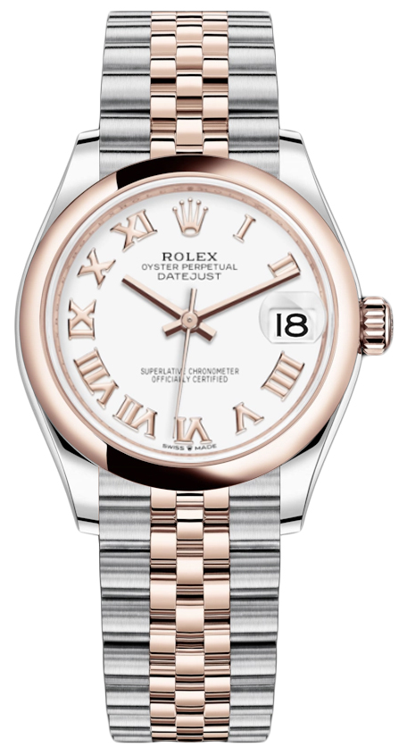 Datejust 31mm Stainless Steel and Rose Gold 278241 White Roman Jubilee