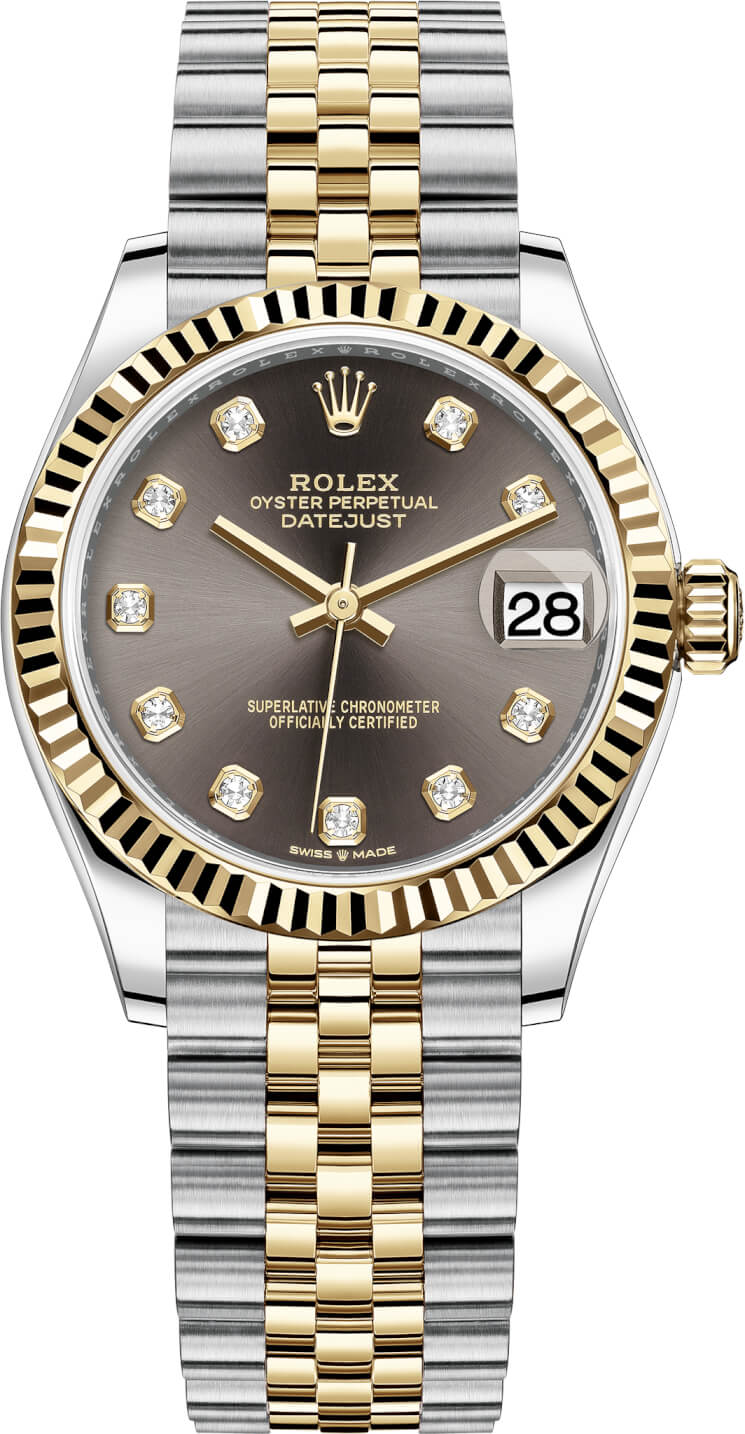 Datejust 31mm Stainless Steel and Yellow Gold 278273 Grey Diamond Jubilee