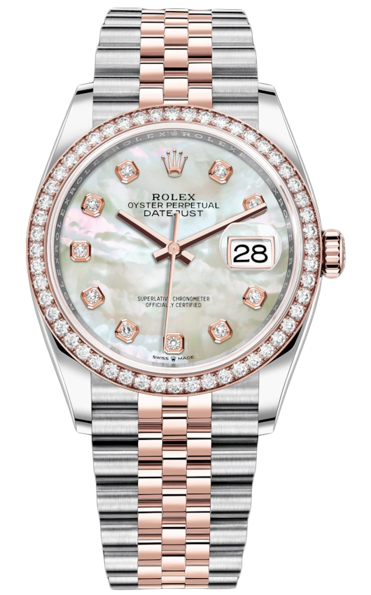 Datejust 36mm Stainless Steel and Rose Gold 126281RBR MOP Diamond Jubilee