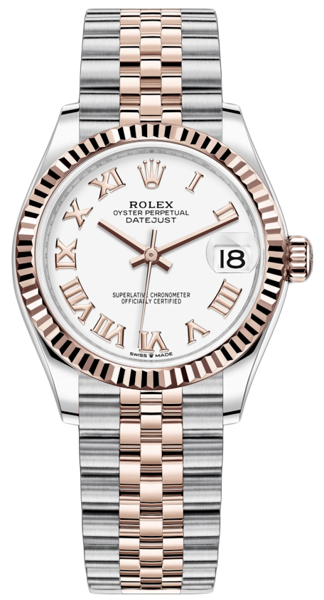 Datejust 31mm Stainless Steel and Rose Gold 278271 White Roman Jubilee