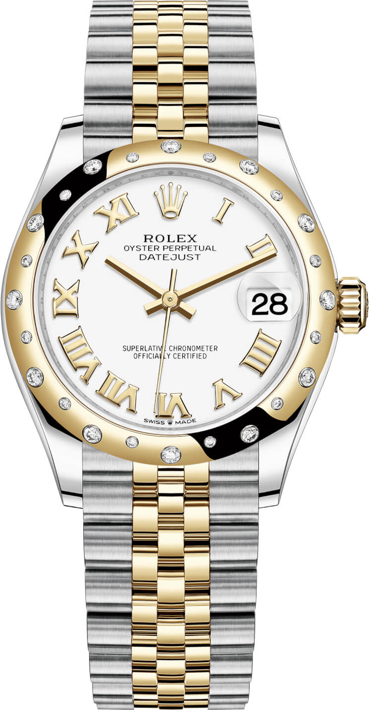 Datejust 31mm Stainless Steel and Yellow Gold 278343RBR White Roman Jubilee