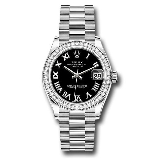 Datejust 31mm White Gold 278289RBR Bright Black Roman President