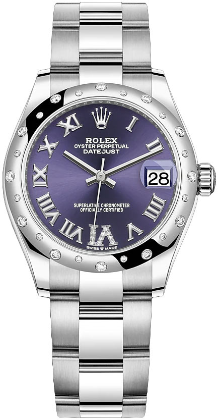 Datejust 31mm Stainless Steel 278344rbr Aubergine VI Oyster