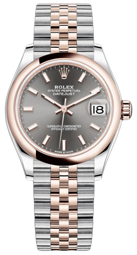 Datejust 31mm Stainless Steel and Rose Gold 278241 Rhodium Index Jubilee