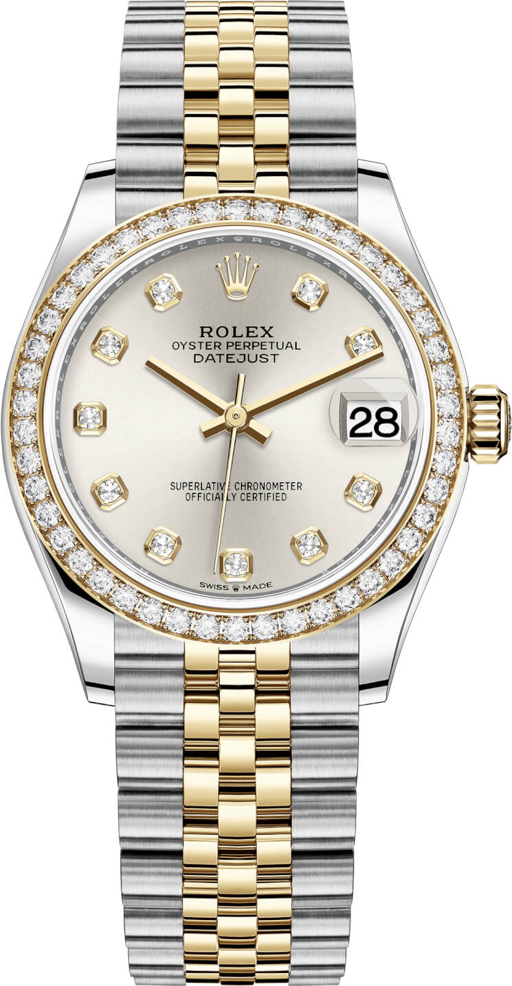 Datejust 31mm Stainless Steel and Yellow Gold 278383RBR Silver Diamond Jubilee