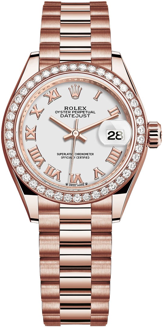 Lady Datejust 28mm Everose Gold 279135RBR White Roman President