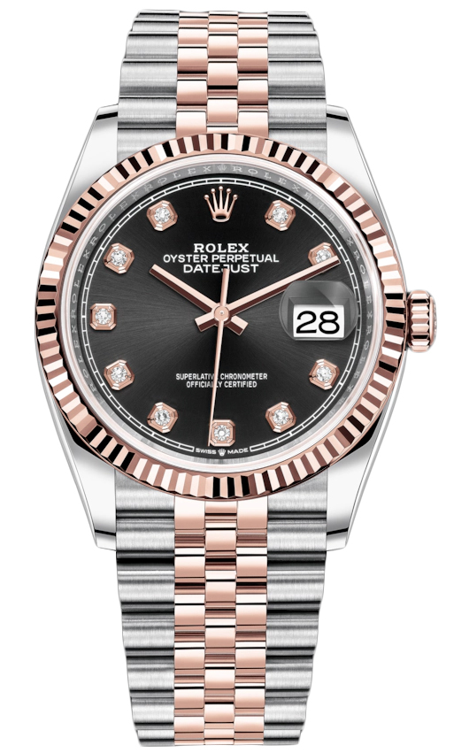 Datejust 36mm Stainless Steel and Rose Gold 126231 Black Diamond Jubilee