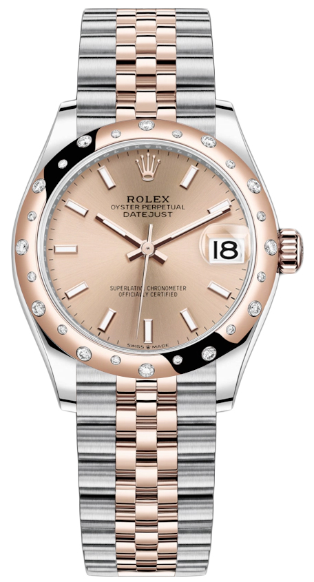 Datejust 31mm Stainless Steel and Rose Gold 278341RBR Rose Index Jubilee