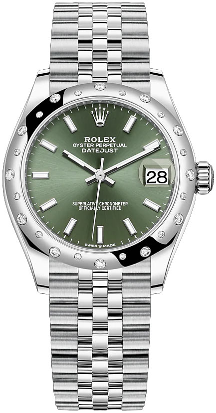 Datejust 31mm Stainless Steel 278344rbr Mint Green Index Jubilee