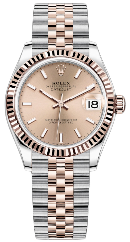 Datejust 31mm Stainless Steel and Rose Gold 278271 Rose Index Jubilee