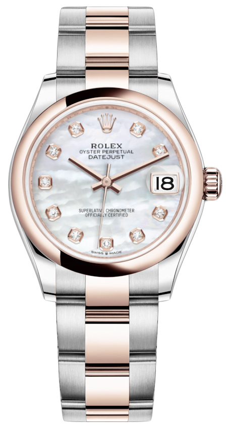 Datejust 31mm Stainless Steel and Rose Gold 278241 MOP Diamond Oyster