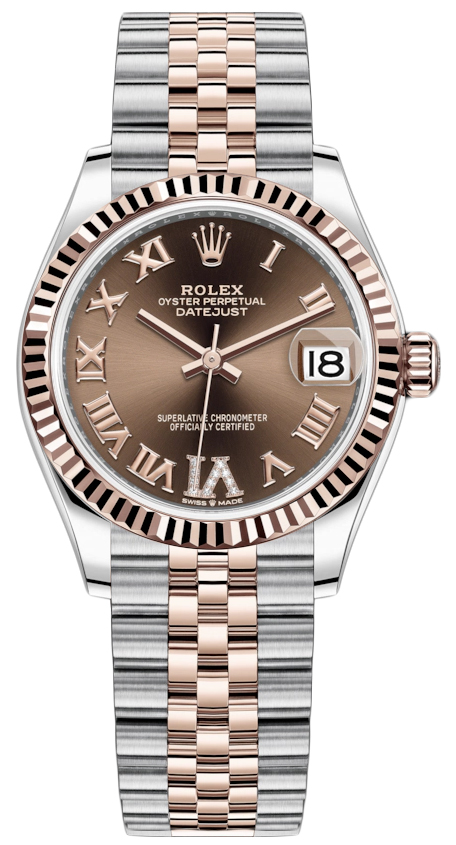 Datejust 31mm Stainless Steel and Rose Gold 278271 Chocolate Roman VI Jubilee