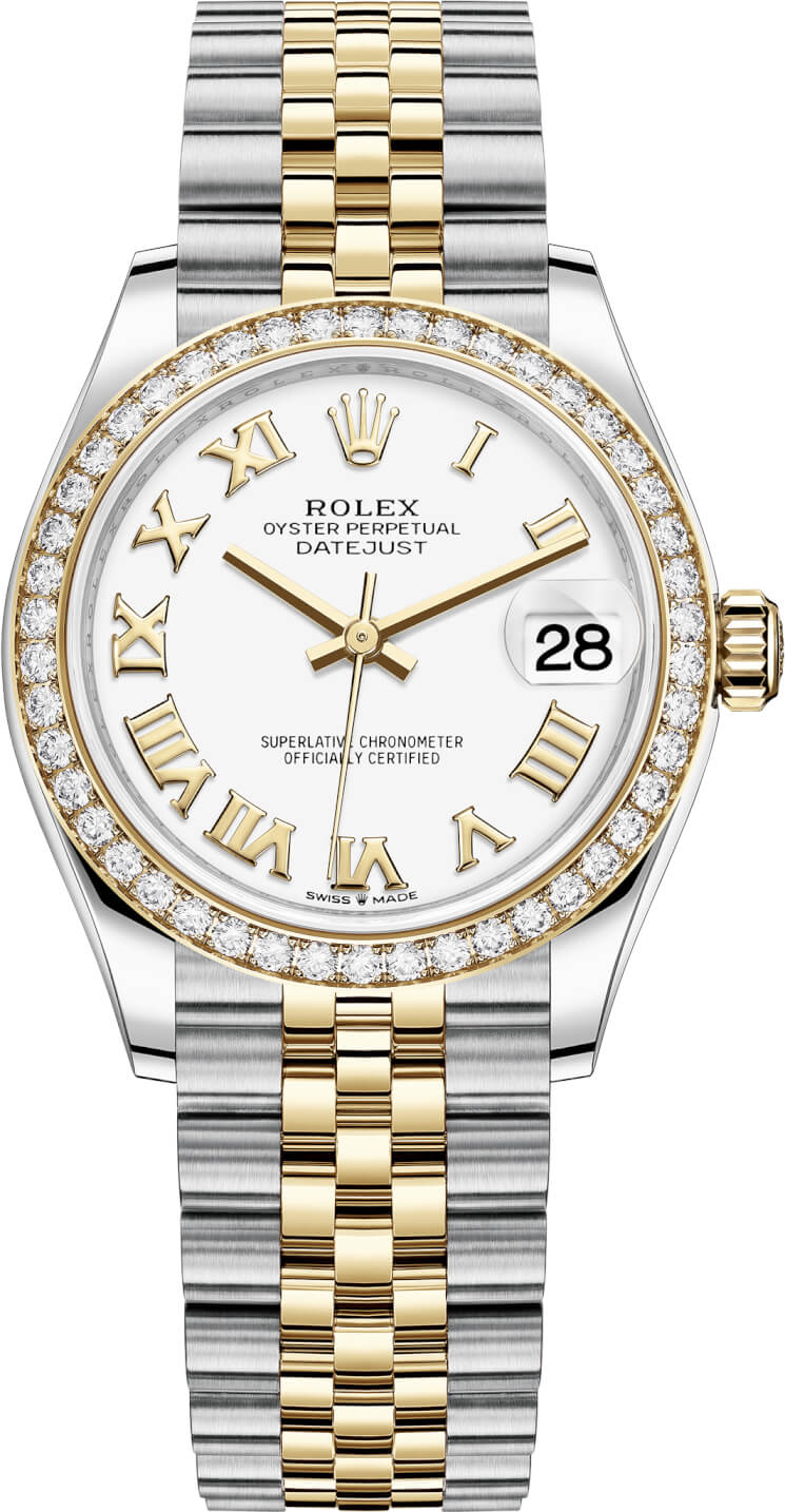Datejust 31mm Stainless Steel and Yellow Gold 278383RBR White Roman Jubilee
