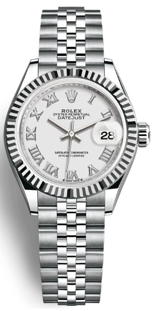 Lady Datejust 28mm Stainless Steel 279174 White Roman Jubilee
