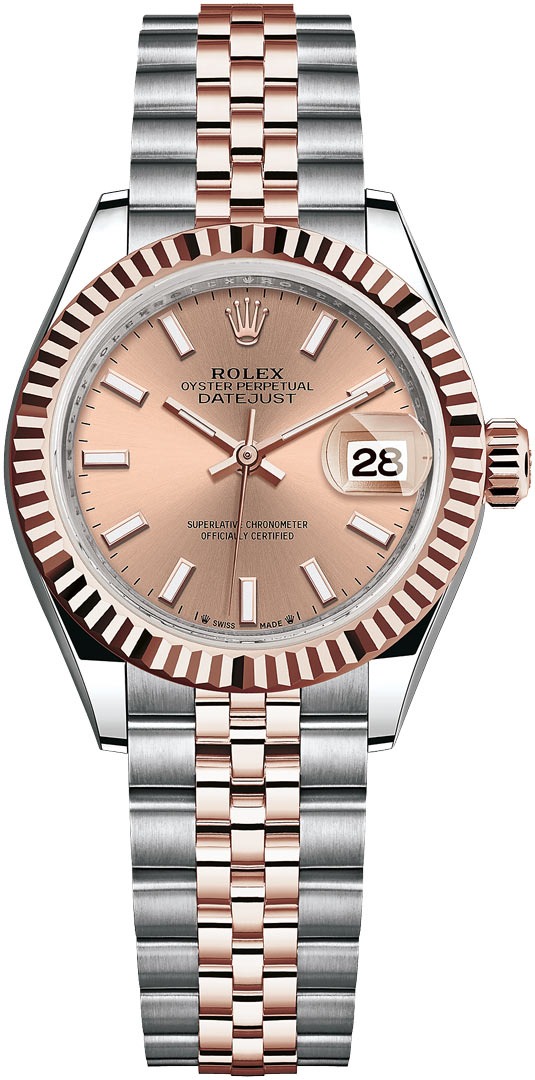 Lady Datejust 28mm Stainless Steel and Everose Gold 279171 Rose Index Jubilee