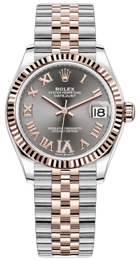 Datejust 31mm Stainless Steel and Rose Gold 278271 Rhodium Roman VI Jubilee