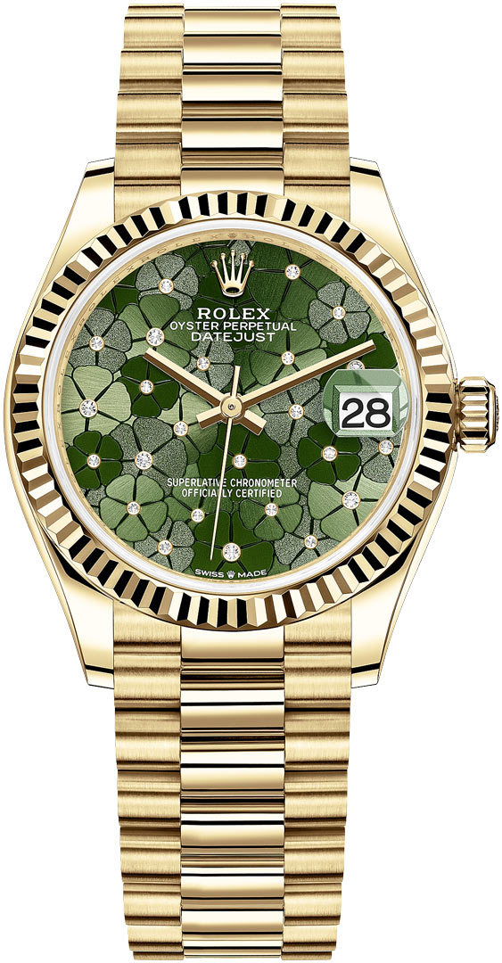 Datejust 31mm Yellow Gold 278278 Olive Green Floral President