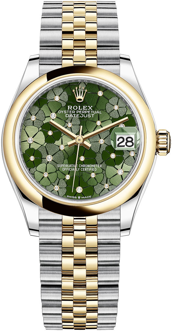 Datejust 31mm Stainless Steel and Yellow Gold 278243 Olive Green Floral Jubilee