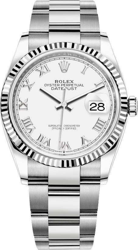 Datejust 36mm Stainless Steel 126234 White Roman Oyster