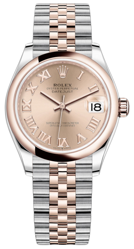 Datejust 31mm Stainless Steel and Rose Gold 278241 Rose Roman Jubilee